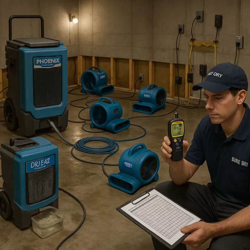 Structural Drying and Dehumidification process in Millville, NJ